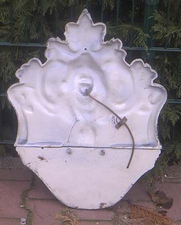 Großer * Eisen Wandbrunnen/Wasserspeier Weiß/Rost ENGEL  